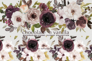 Chocolate Vanilla Watercolor Floral
