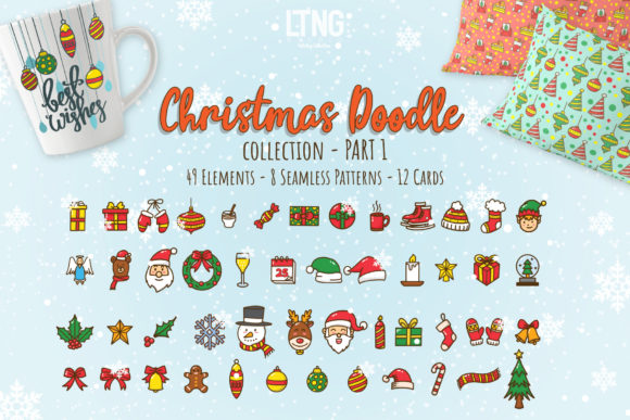 Christmas Doodle Graphic Element Part: A Creative Resource for Holiday Design