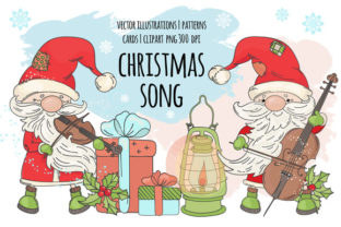 Santa Music Vector Set