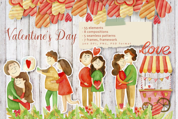 Valentines Day Watercolor Set