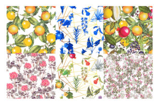 Vintage Fruits and Flowers Patterns Set: A Timeless Design Resource