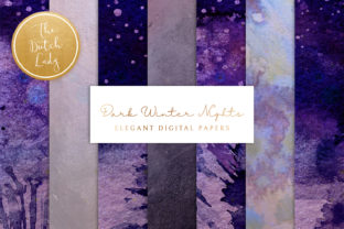 Winter Night Skies Digital Backgrounds